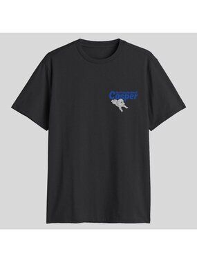 Casper Mens Large Gray Graphic Logo T-Shirt Short Sleeve Crew Neck Cotton
